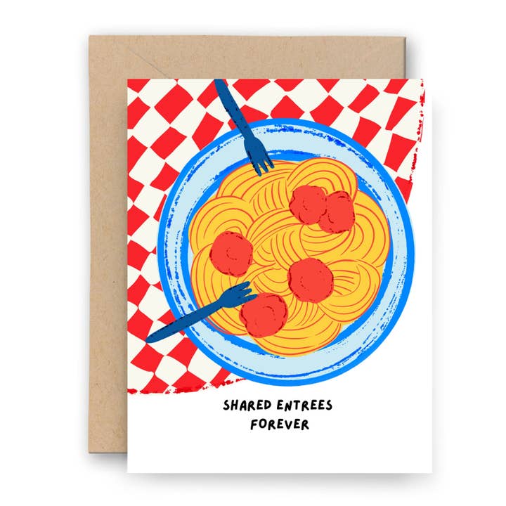 Gemeinsam Vorspeisen für immer - Grußkarte für den Großhandel von Little Tomato