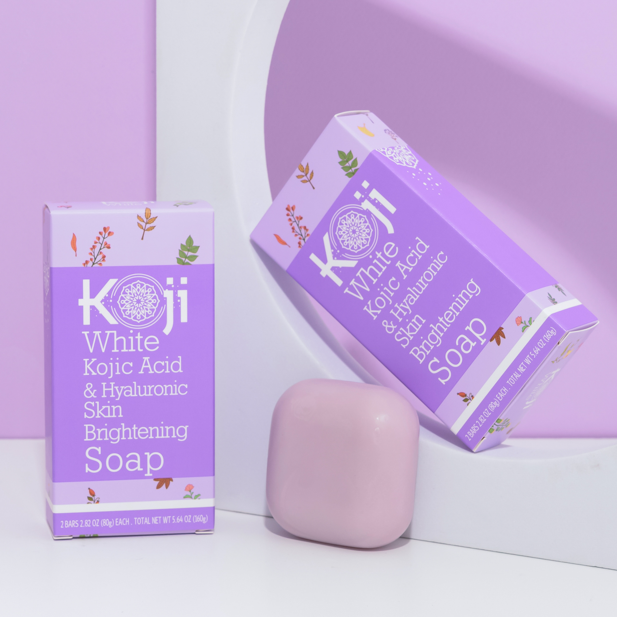Koji White - Wholesale Facial Cleanser - Kojic Acid & Hyaluronic Acid Brightening Soap (2 Bars)7