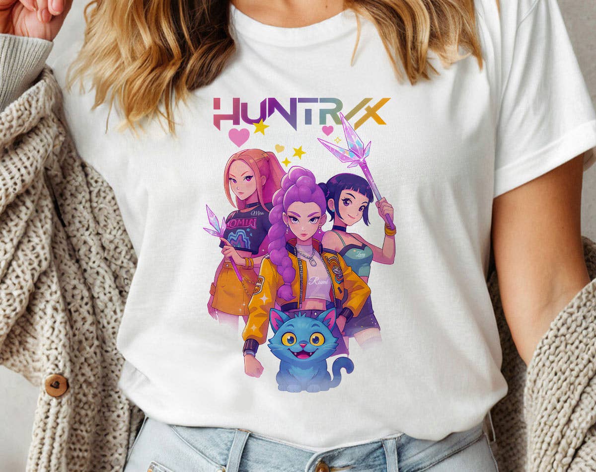 House Of Rodan - Wholesale T-Shirt (Graphic) - Women's - Huntrix Band Kpop Saja Inspired Canvas T-Shirt3