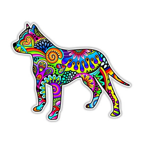 Pit Bull Terrier Dog Waterproof Car Laptop Sticker Decal for wholesale by MeganJDesigns