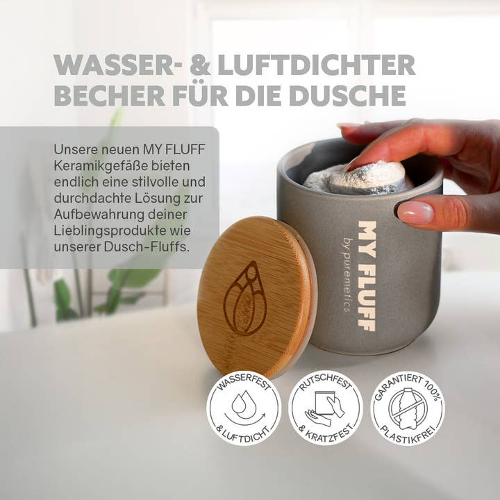 puremetics GmbH - Wholesale Bathroom Accessory Set - MY FLUFF Ceramic Vessel 'Light Gray'
