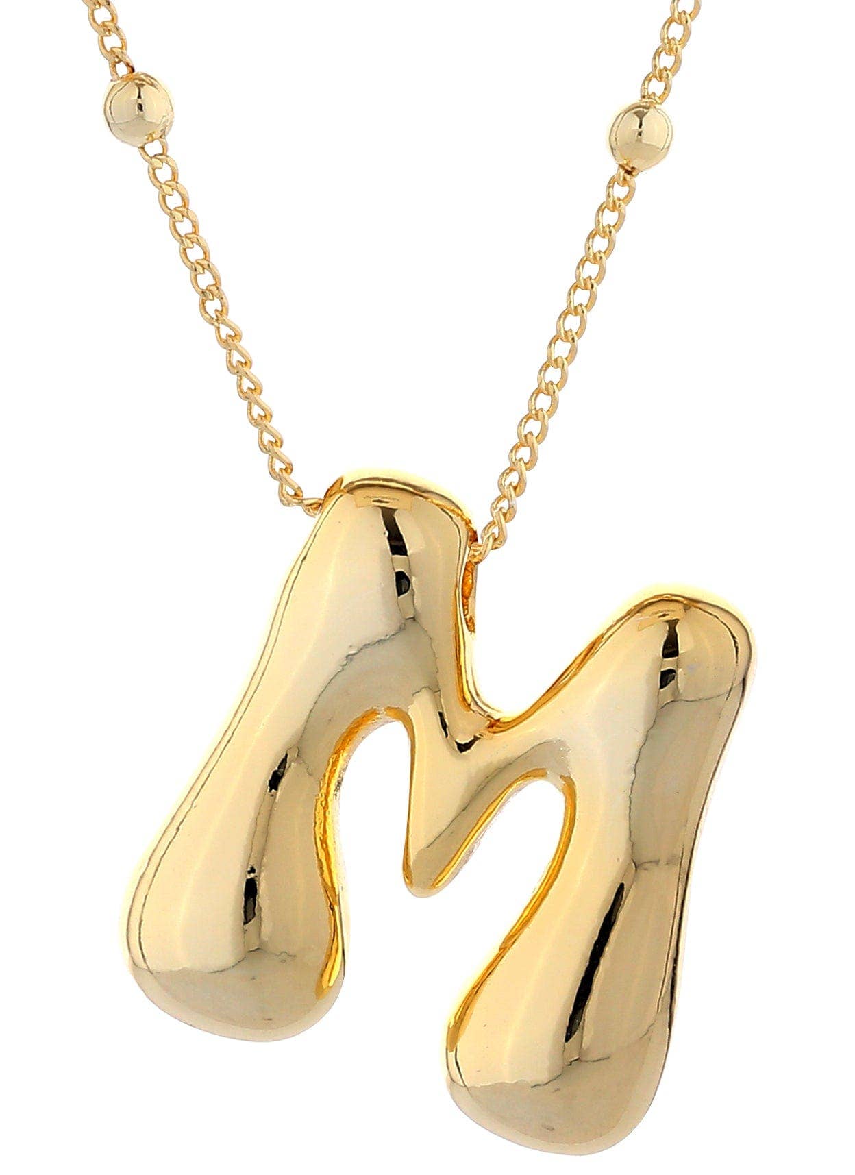 MiMi Wholesale - Wholesale Pendant/Charm Necklace - DJN330009 14K Dipped Big Bubble Letter Initial Necklace16