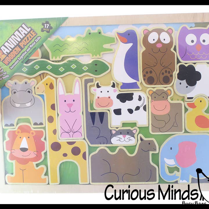 Curious Minds Toys - Wholesale Puzzel - Kinderen - Houten dierenpuzzel - Dieren Houten dikke legpuzzel voor kinderen