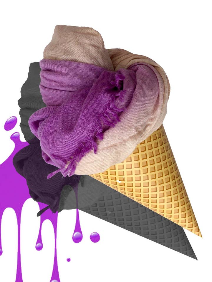 XL Deluxe Cashmere Scarf - 'Dusk' - Purple for wholesale by Moena Moxham Inc