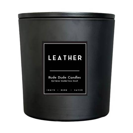 LEATHER - Rude Dude Fragrances Candle 55 oz for wholesale by Rude Dude Fragrances by Cali Cosmetics, Inc.