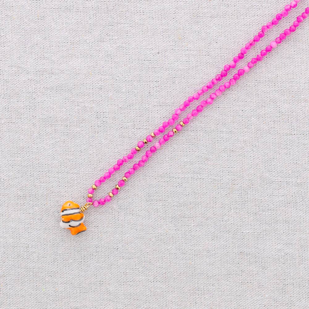 Sonata - Vente Bijoux à boutons pression - Collier ras-du-cou en acier avec pendentif en céramique10