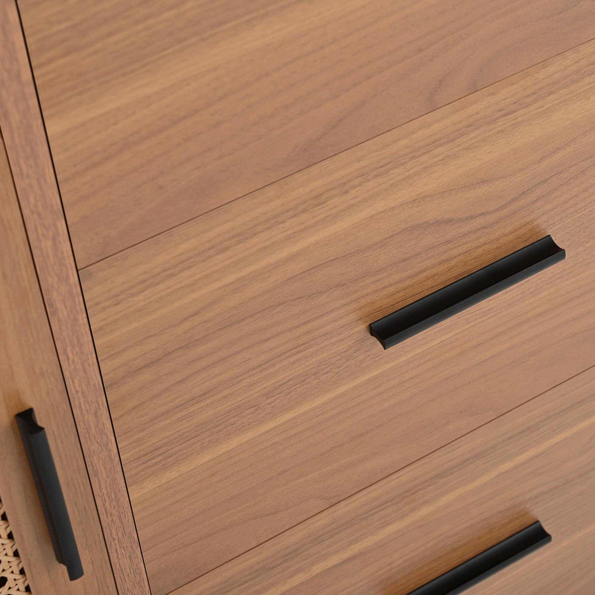 Urban Meuble - Wholesale Cabinet - Vintage sideboard with wood effect, 2 sliding doors in woven rattan, and 3 drawers PROPOLIS15