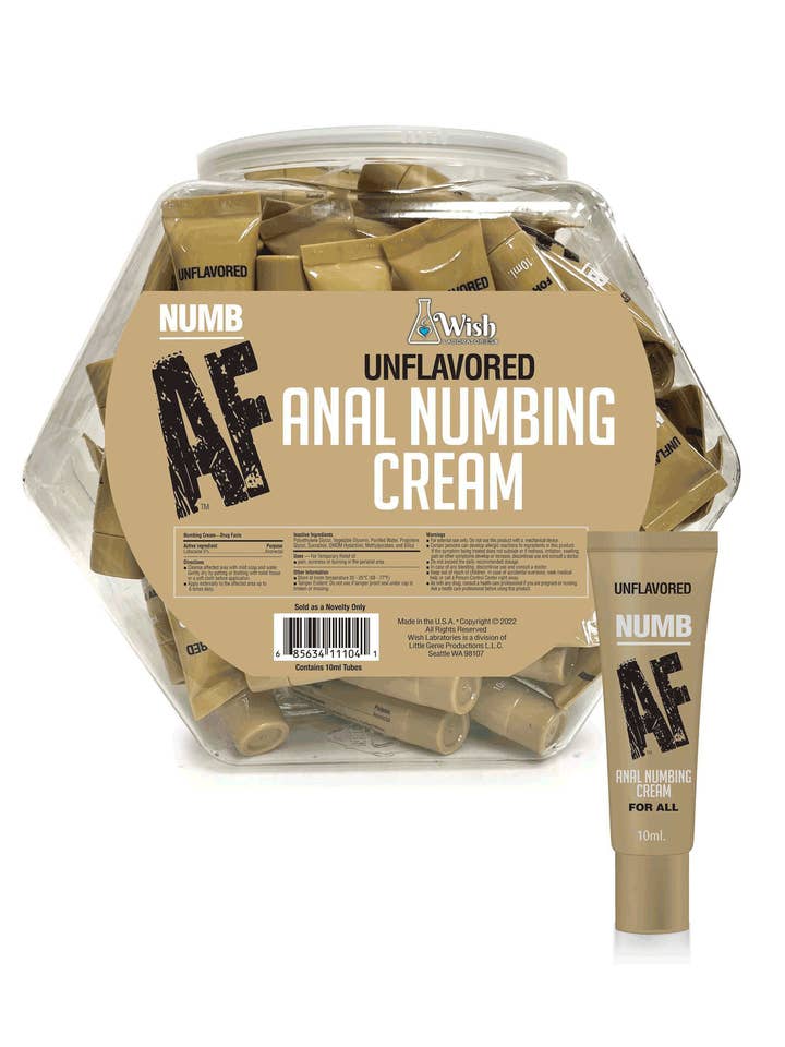 Numb AF Anal Numbing Gel- Unflavored POP Display of 65 for wholesale by Little Genie Productions