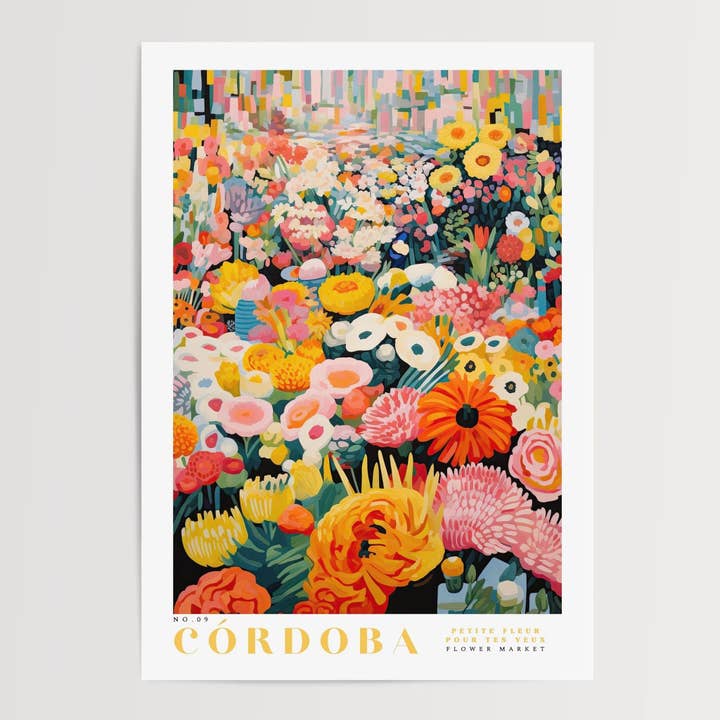 Cordoba Flower Market Poster for wholesale by Enchanted Sights