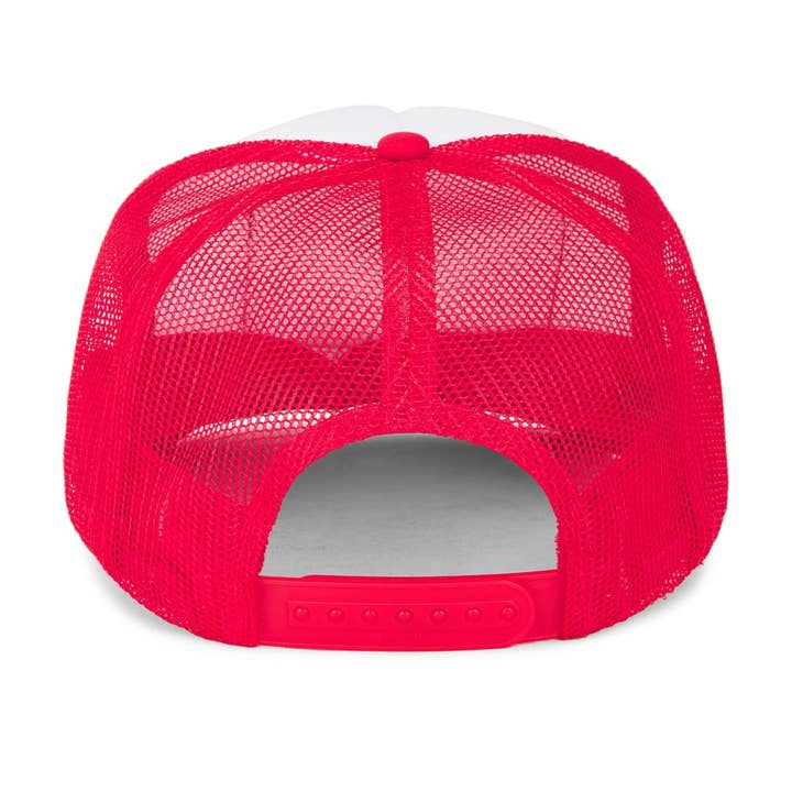 Friday Feelin' - Wholesale Trucker Hat - Unisex - Locals Only Trucker Hat in Red Split3