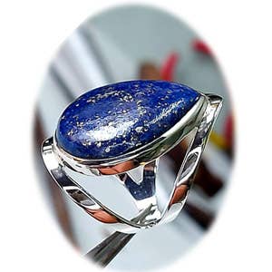 Visdom stor sten sterlingring - Lapis-Lazuli for engroshandel hos Crystal Earth Sterling