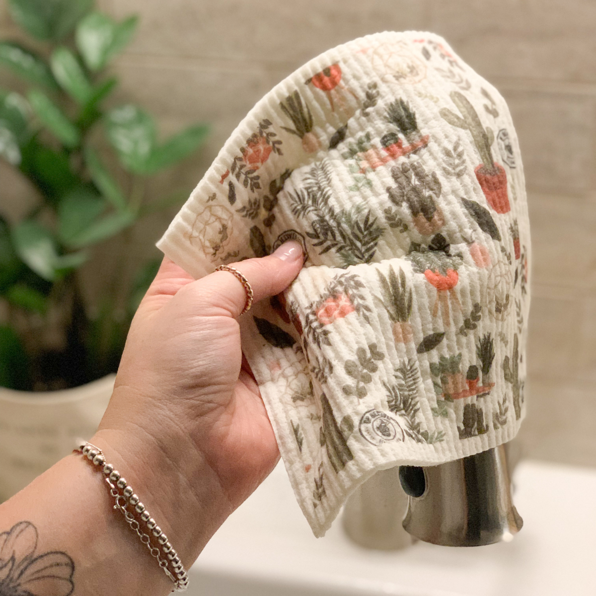 Oh Beehive: Eco Goods Co. - Wholesale Dishcloth - House Plant Swedish Dishcloth2