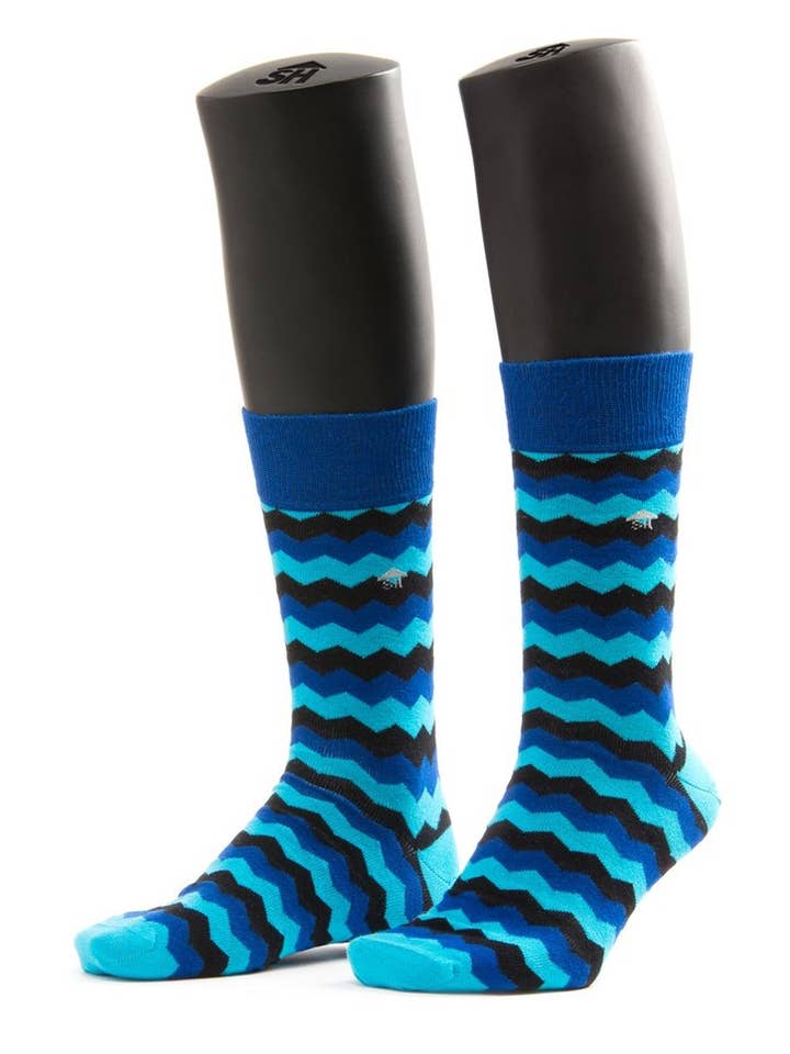 Blue Waves Design Socks for wholesale by CalzeMie