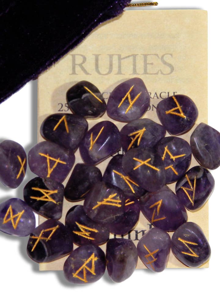 Amethyst Gemstone Runes RSA for wholesale by Starlinks Gifts