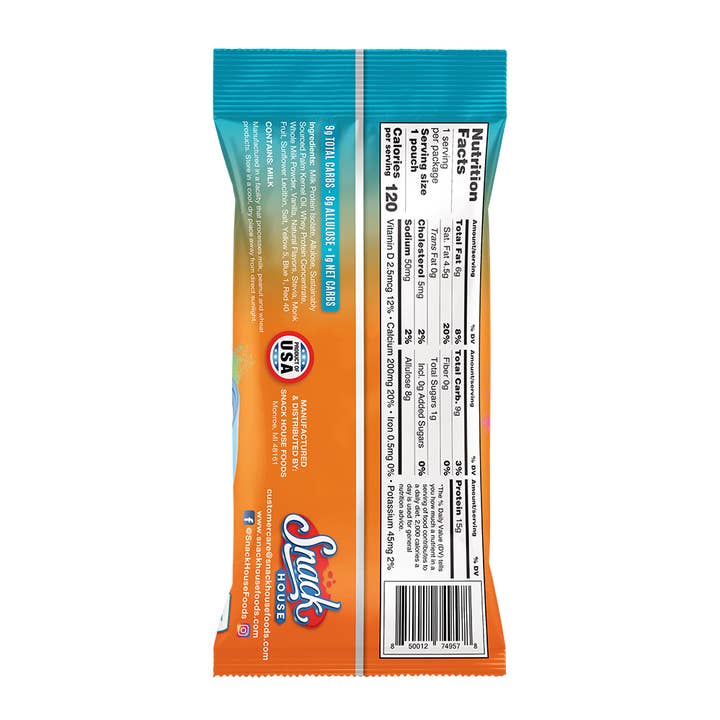 Snack House Foods - Wholesale Breakfast Cereal - Fruity Puffs Keto Cereal Single Serving 8 Pack