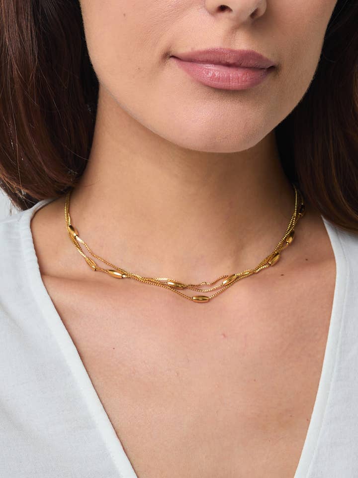 224AQ83 rustfrit stål halskæde for engroshandel hos BYREN | ÉLINE L'ATELIER