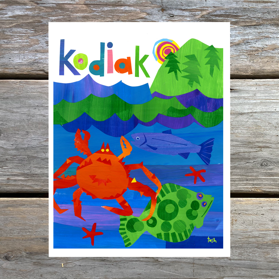 Natasha Zahn Studio - Wholesale Gewone wenskaart - Kodiak Kust0