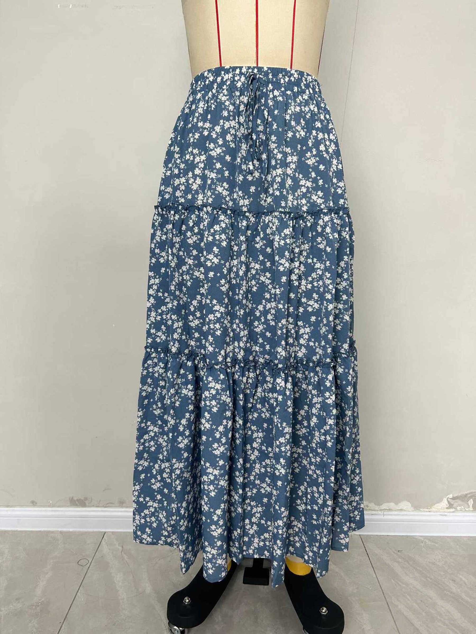 Wholesalesir - Wholesale Skirt - Women's - Floral Belt With Three-layer Splicing Skirt2