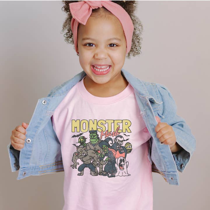 P E T I T R U E - Wholesale T-shirt met zeefdruk - Kinderen - Halloween-shirt voor kinderen Monster Graphic T-shirt voor peuters4