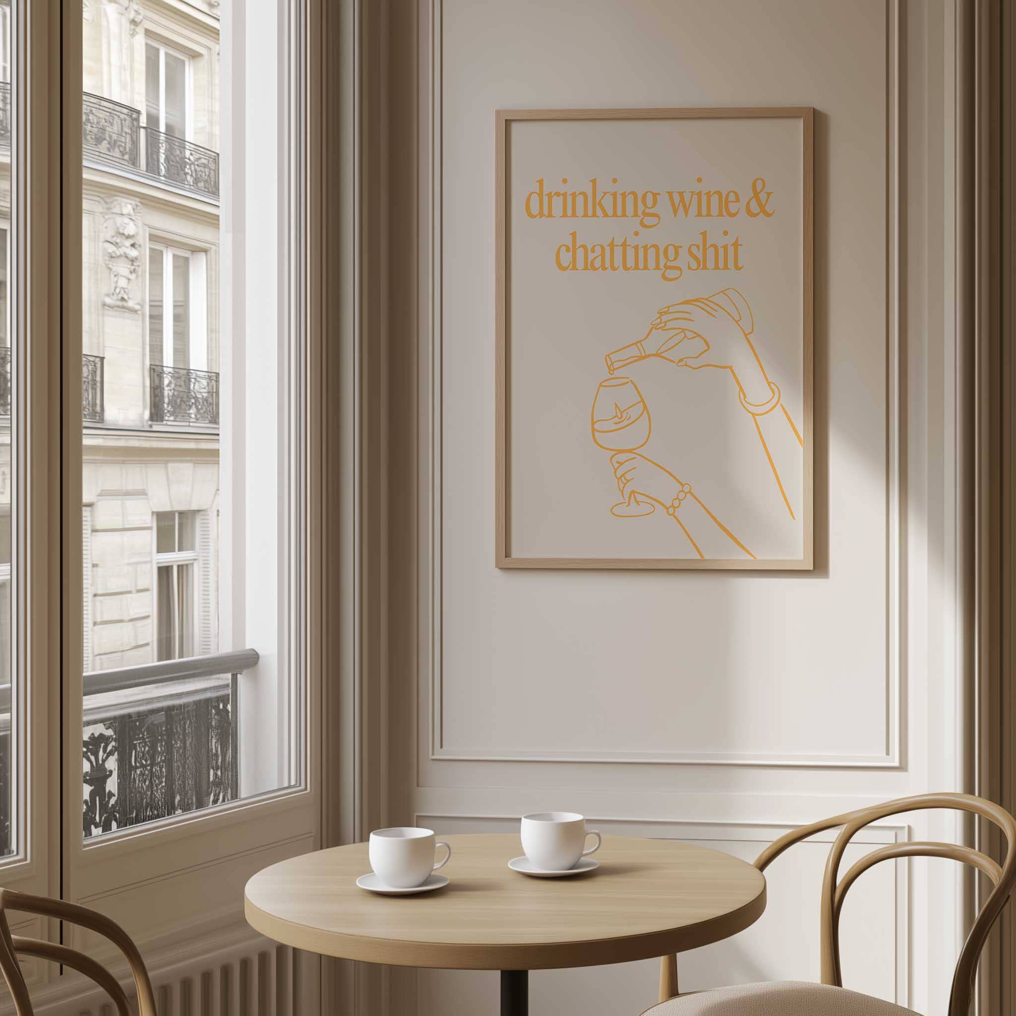 D'LUXE PRINTS - Wholesale Poster - Drinking Wine & Chatting Print | 6 Colours9