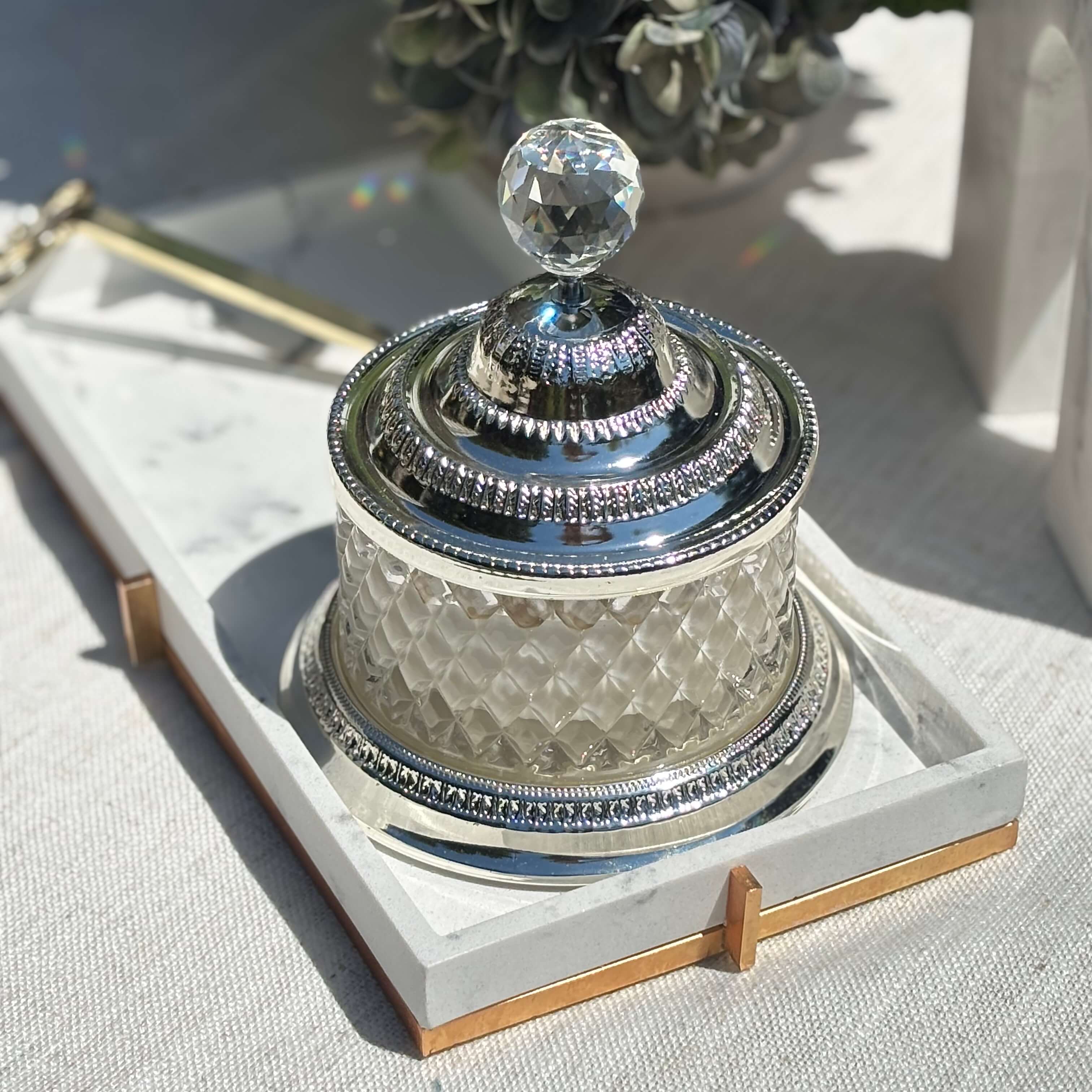 OH MY BOX – Großhandel Kerze im Glas / gefüllte Kerze – Elegante Perlenkerze in einem Kristallglas5