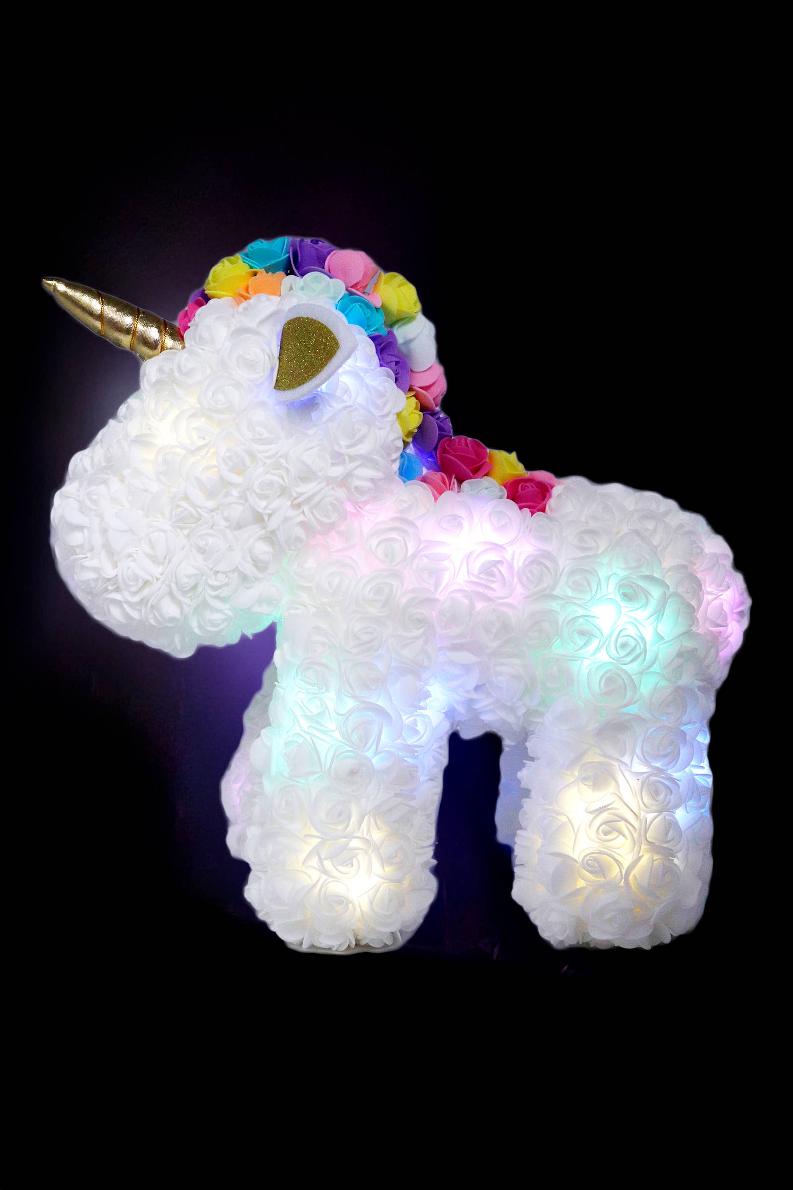 Cap Zone - Wholesale Tafelbladdecoratie - Jumbo Forever roos eenhoorn LED geschenkdoos - 35,6 cm4