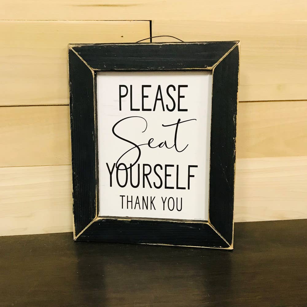 JanMichaels Art & Home - Wholesale Wall Sign - LET127A Seat Yourself- Guest- Bathroom- Kids- Funny- Sign0