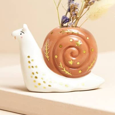 Tiny Snail Ceramic Bud Vase for wholesale by Lisa Angel