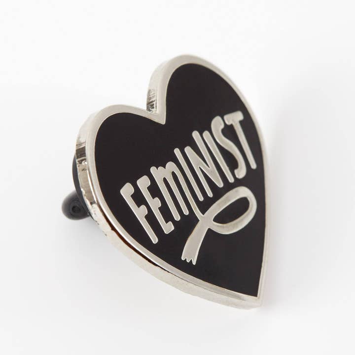 Punky Pins - Wholesale Lapel Pin/Button - Feminist Heart Black Enamel Pin - Limited Edition1