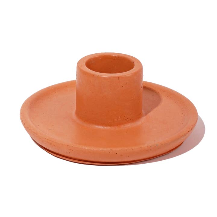 Ebb & Flow - Wholesale Candle Holder - Mesa Concrete Candlestick Holder - Terracotta