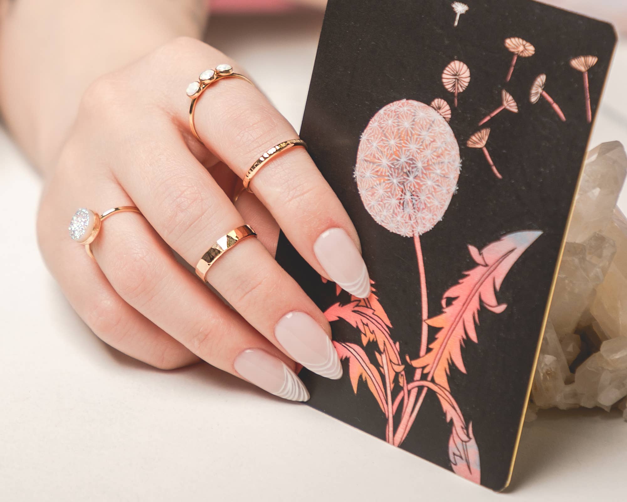 Mineral and Matter - Wholesale Multi-Stone Ring - Sisters Opal Ring Three Stone Ring Opal Trio Band White Opal4