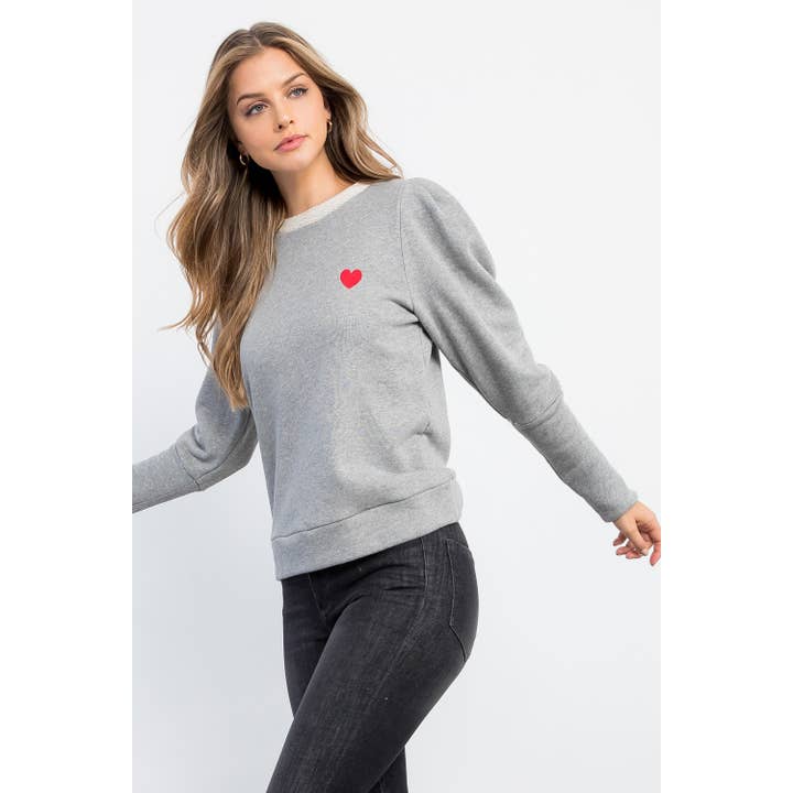 GRAY Bishop Sleeve Knit Sweater for wholesale on Faire