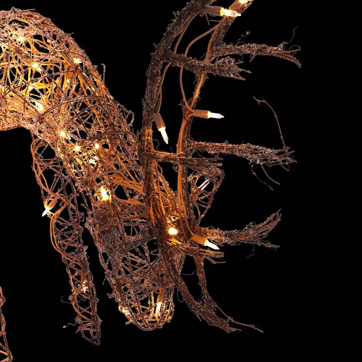 Alpine Corporation - Wholesale Christmas Decoration - Alpine Standing Rattan Reindeer w/ 50 Warm White Halogen Lts10