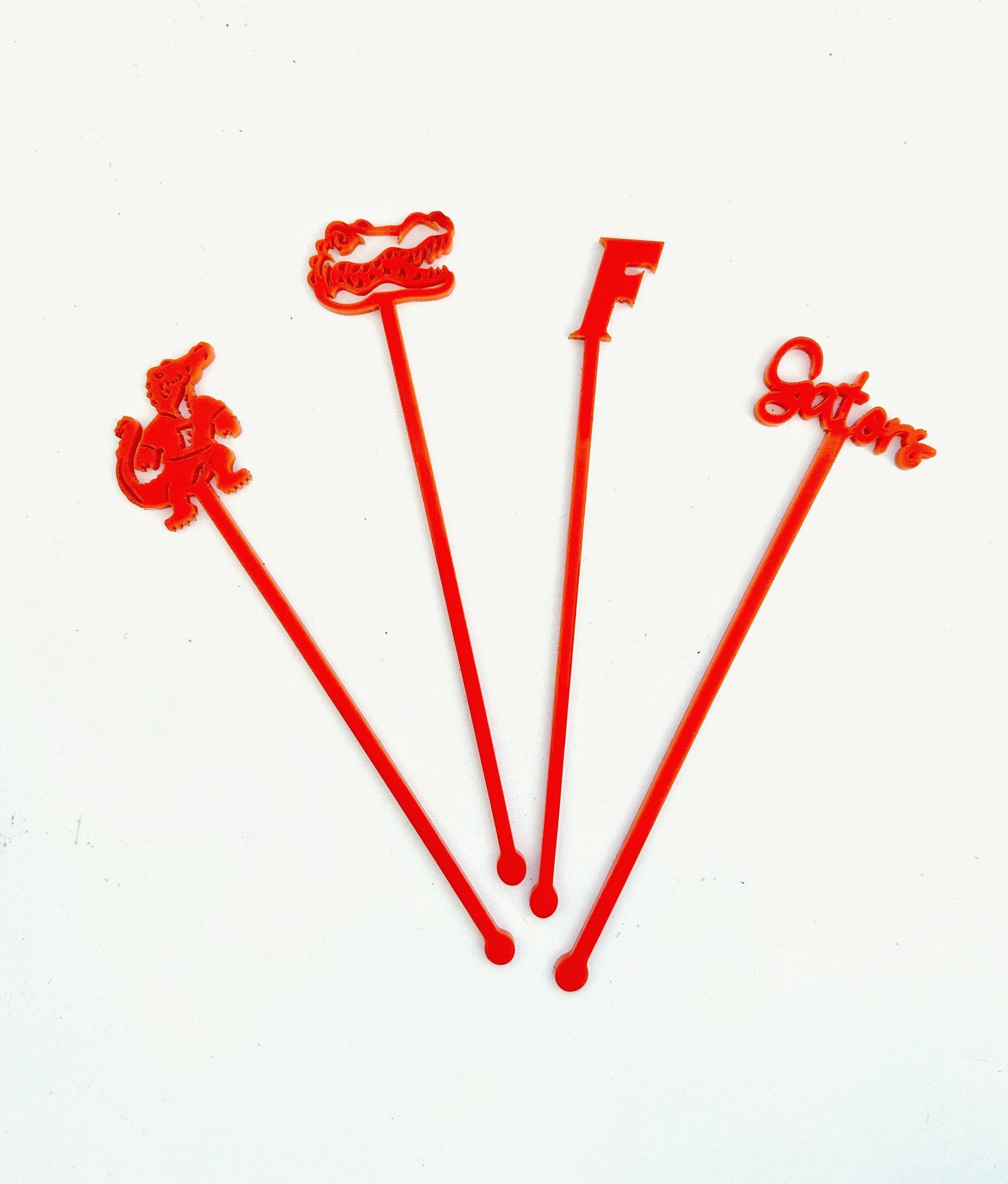 Lucky Lemon Paper Co. - Wholesale Drink Stirrer - Florida Gators Stir Stick Set1