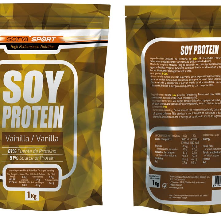 SOTYA Sport soy protein vanilla 1000g Doypack for wholesale by Pridahofarma