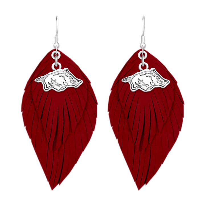 Arkansas Razorbacks Antique Logo Boho Babe Earrings for wholesale by From The Heart