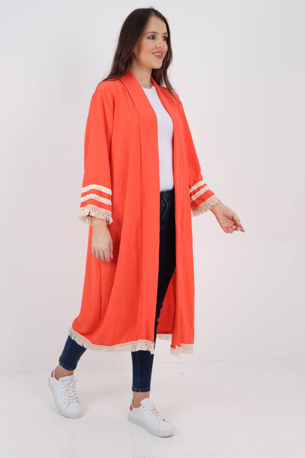 Miss Bold - Vente Cardigan – femme - Cardigan long à manches longues avec franges, ouverture devant, Made in Italy26