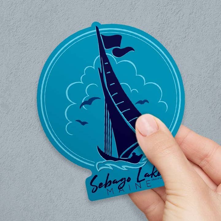 Sailboat Name Drop Die Cut Sticker for wholesale by RetroPlanet