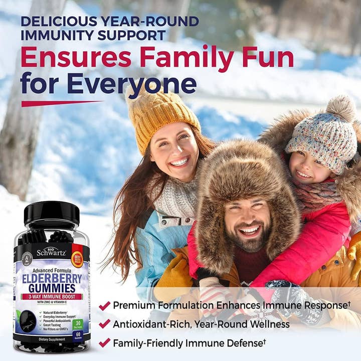 BioSchwartz - Wholesale Oral Supplement/Vitamin - Elderberry Gummies: Zinc & Vitamin C for Immune Support