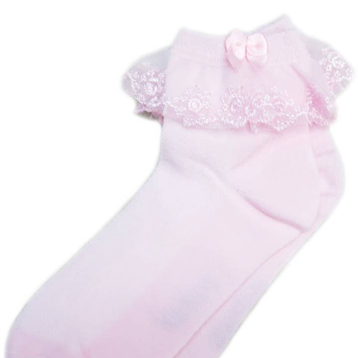 Rosa Socken mit Spitzenbesatz für den Großhandel von Wenchoice