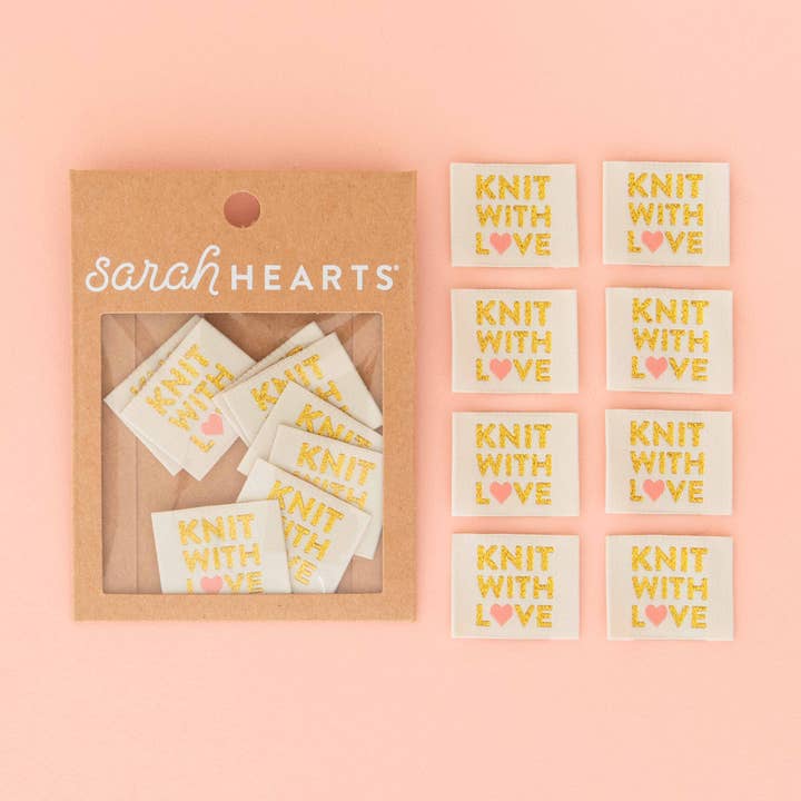 Sarah Hearts - Wholesale Craft Supplies - Knit with Love Woven Labels - Knitting Sewing Clothing Label0