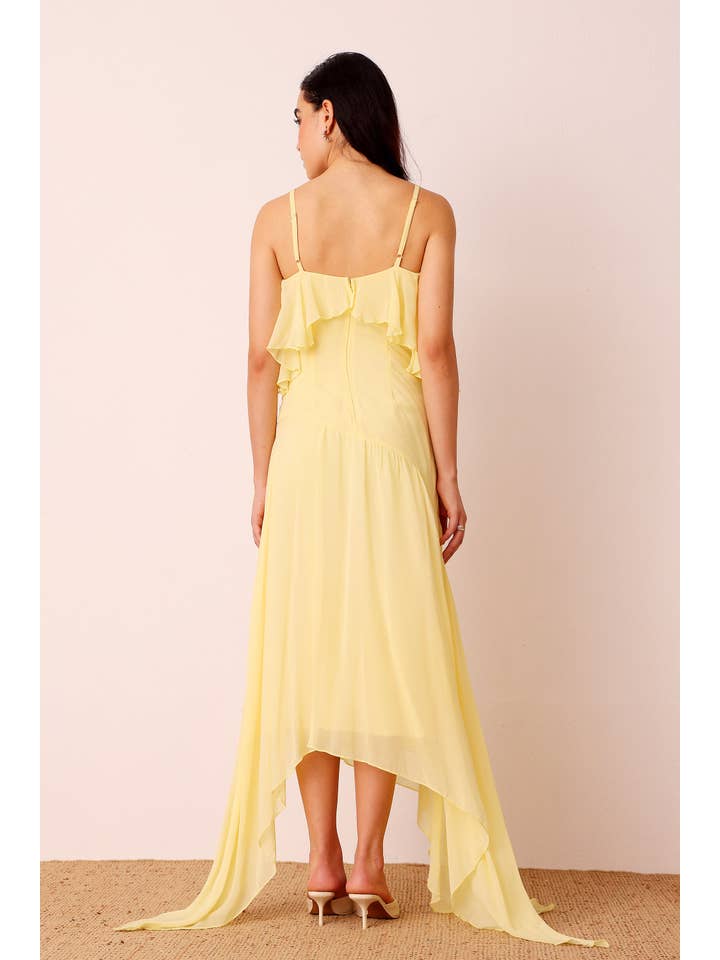 Buttercup Cassa Midi Dress in Pale Yellow for wholesale on Faire2