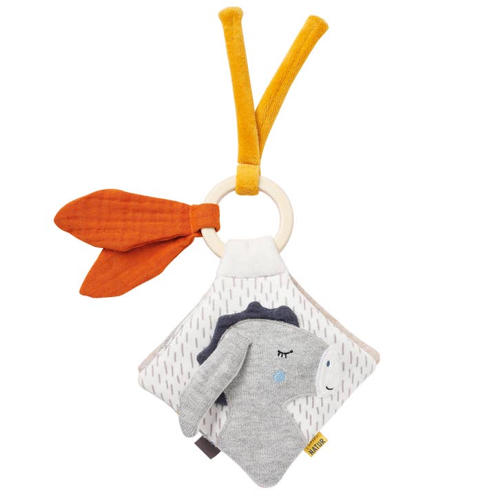 Livro de tecido Donkey & Teddy Nature - Livro sensorial com motivos de animais por atacado de Fehn