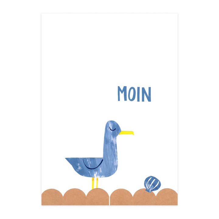 Ansichtkaart "MOIN - Meeuw" voor wholesale door paruspaper. nutzfeine papeterie