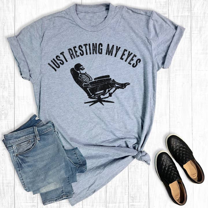 Funny Dead Just Resting My Eyes Graphic Tee for wholesale by The Way Down South