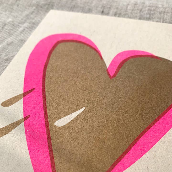 Togethery – wholesale Postcard – Postcard / Heart with Drops / Risograph1