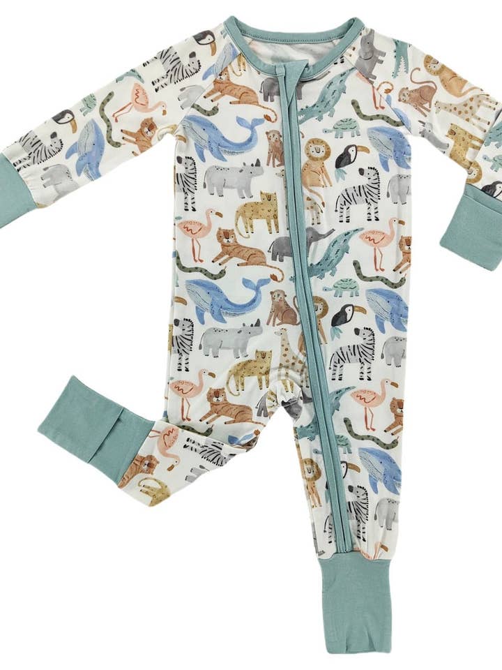 Little One Shop - Wholesale Sleepsuit - Baby - Wild Wonders Bamboo Sleeper1