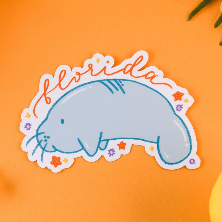 Florida Manatee-sticker voor wholesale door Sunglow Paper Co.