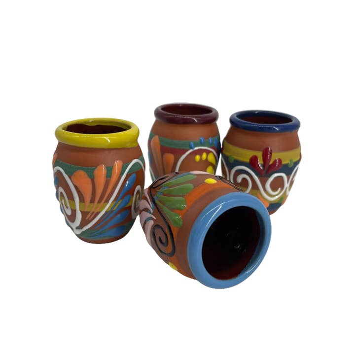 Fiesta McAllen LLC – wholesale Shot glass – Mini Ceramic Cantarito Tequila Shooters