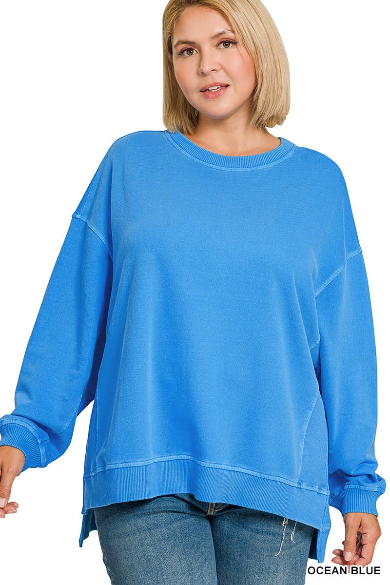 Vanilla Monkey – wholesale Sweatshirt – Women's – Plus F/terry Pigment Dye And Enzyme Washing Pullover7